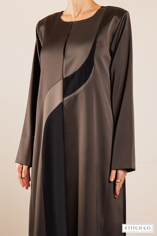 olive green abaya satin