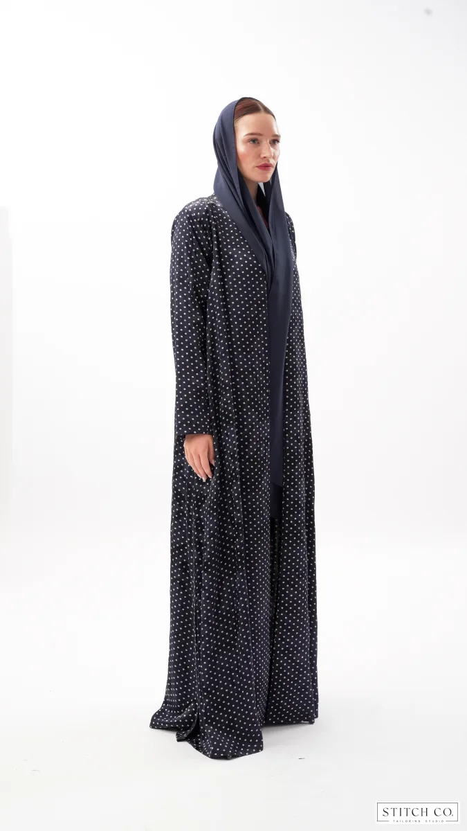 BLUE DOTTED LUXE ABAYA