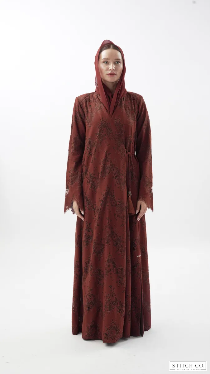 DESERT ROSE WRAP-DRESS ABAYA