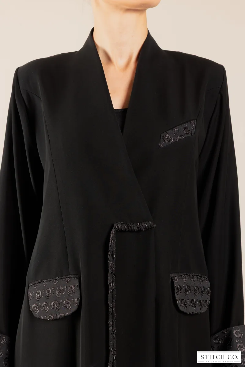 black floral abaya