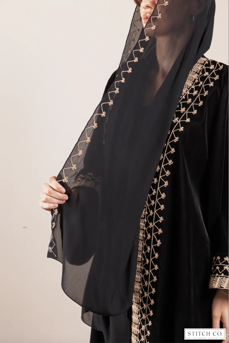 EMBROIDERY VELVET ABAYA