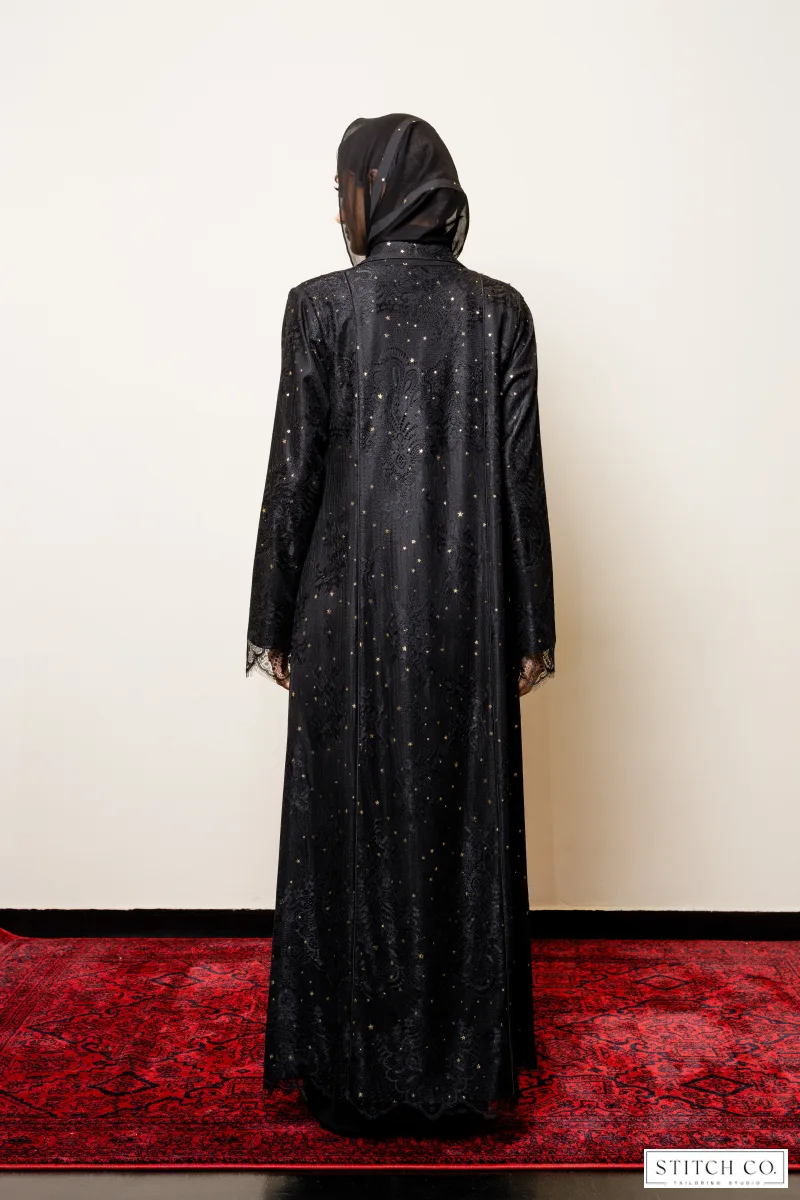  black abaya star motive