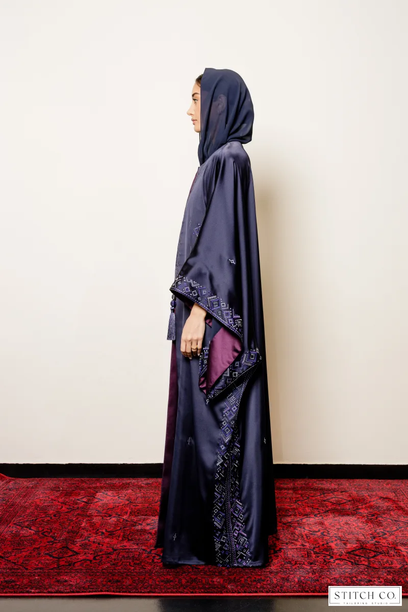 PURPLE  EMBROIDREY ABAYA