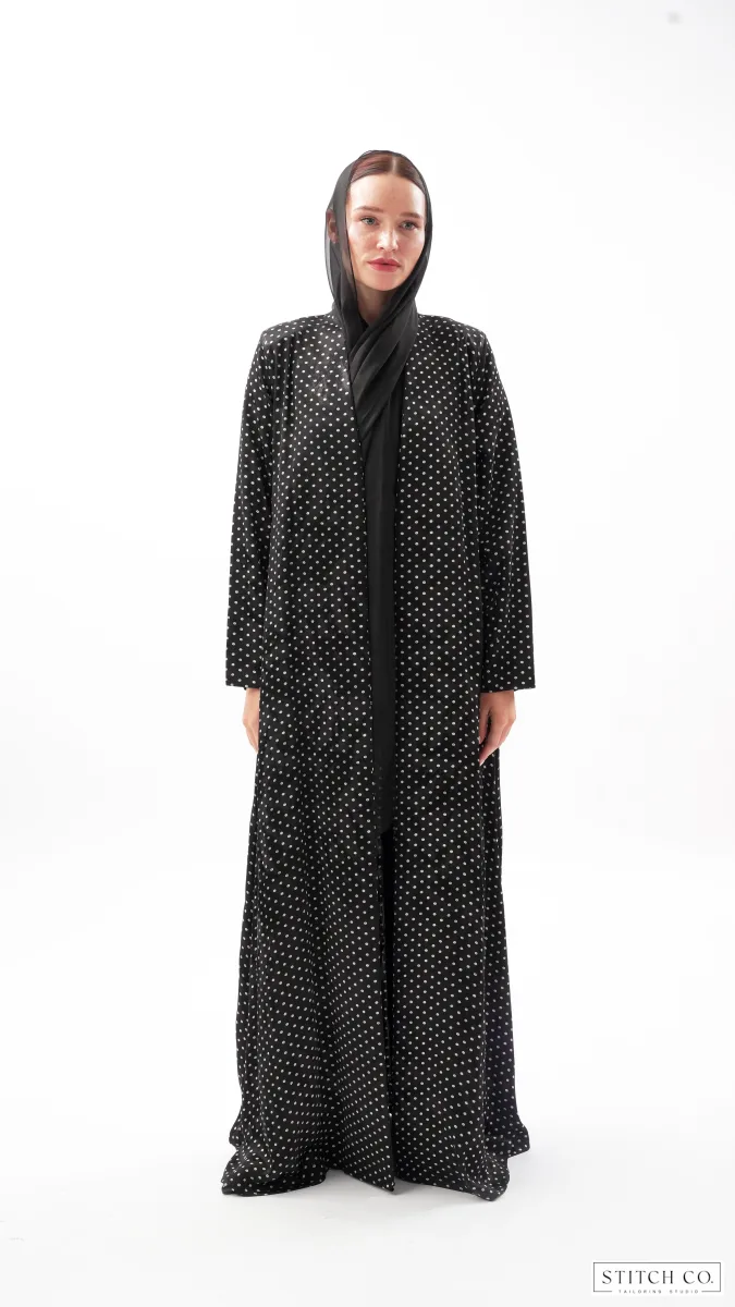BLACK DOTTED LUXE ABAYA 