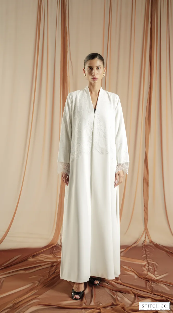 IVORY LACE ABAYA