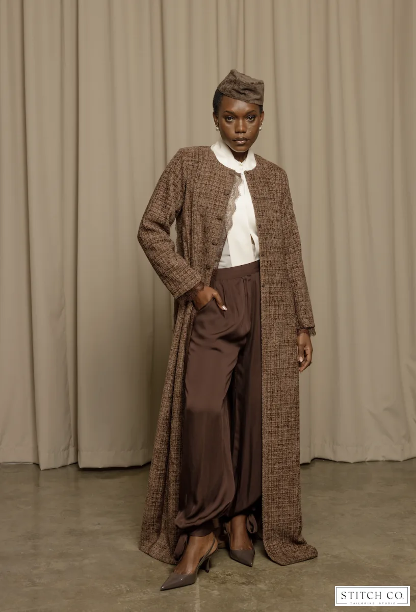 TWEED BROWN ABAYA