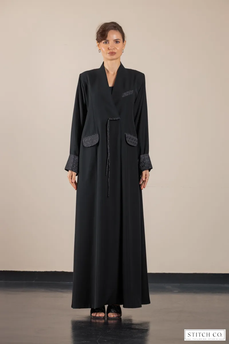 black floral abaya