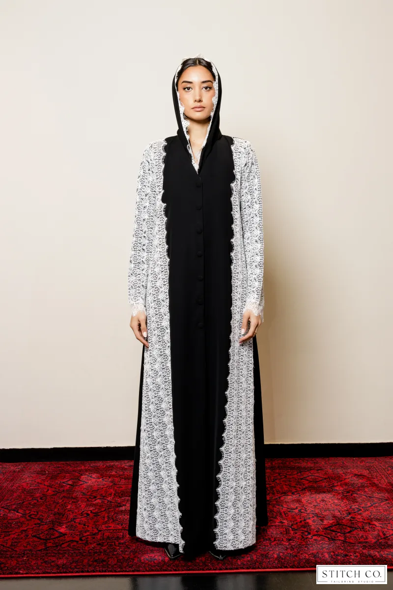 TRIMMED PANEL ABAYA