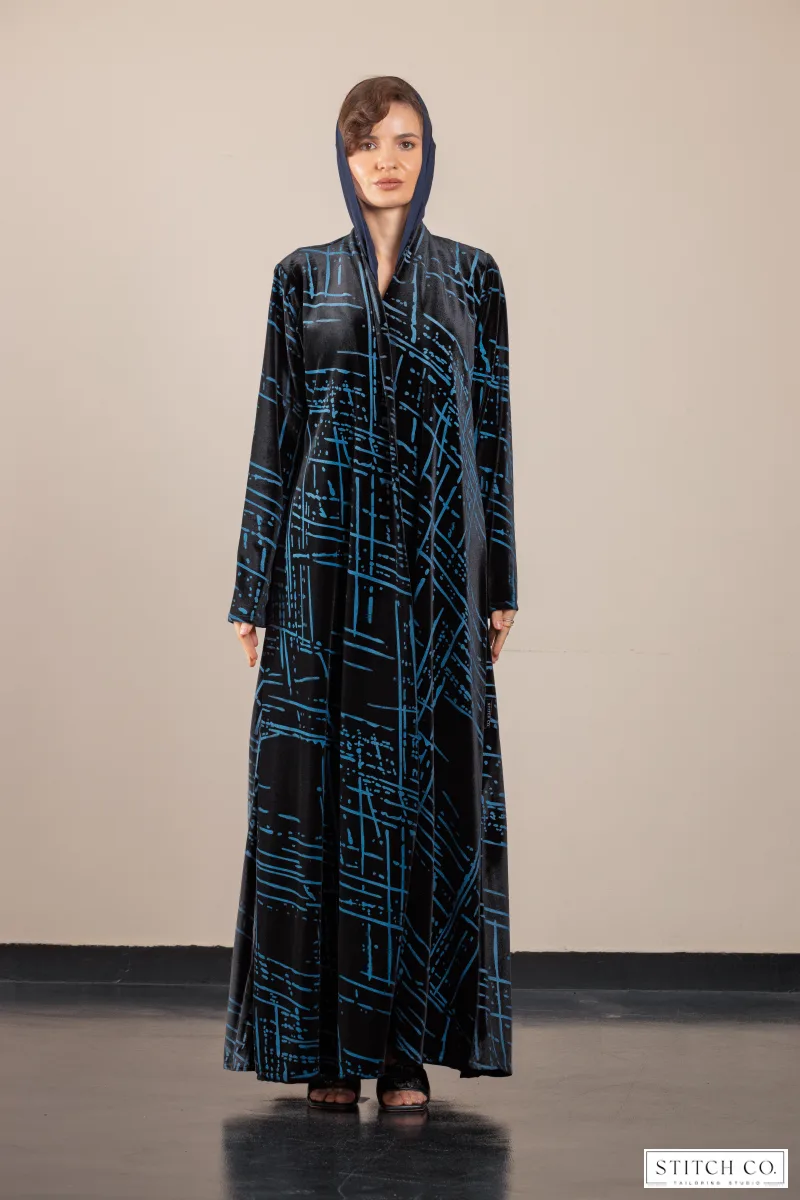 BLACK VELVET ABAYA 