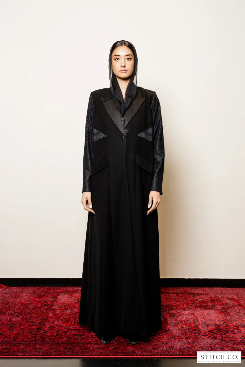 BLACK ABAYA WITH LACE