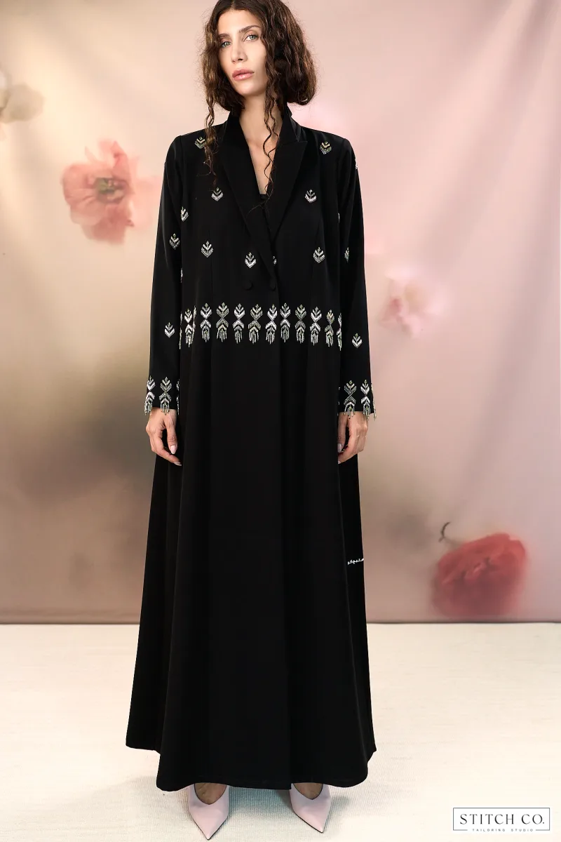 BLACK EMBROIRED ABAYA 